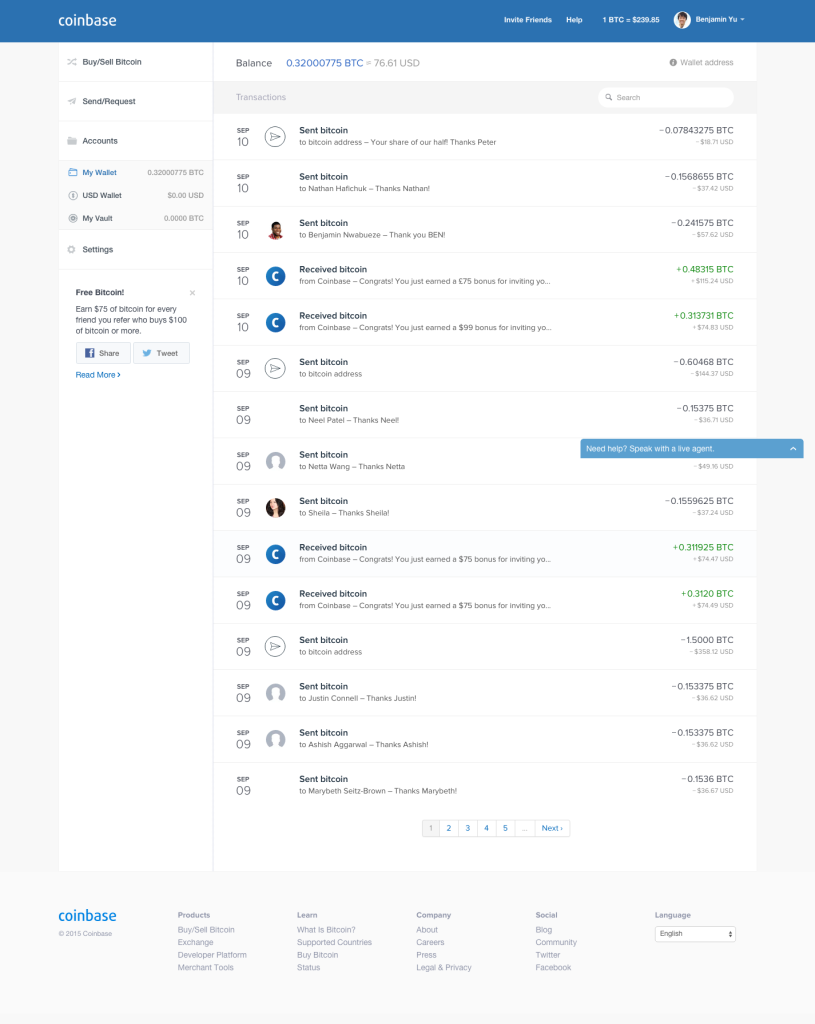 Page 1 Coinbase